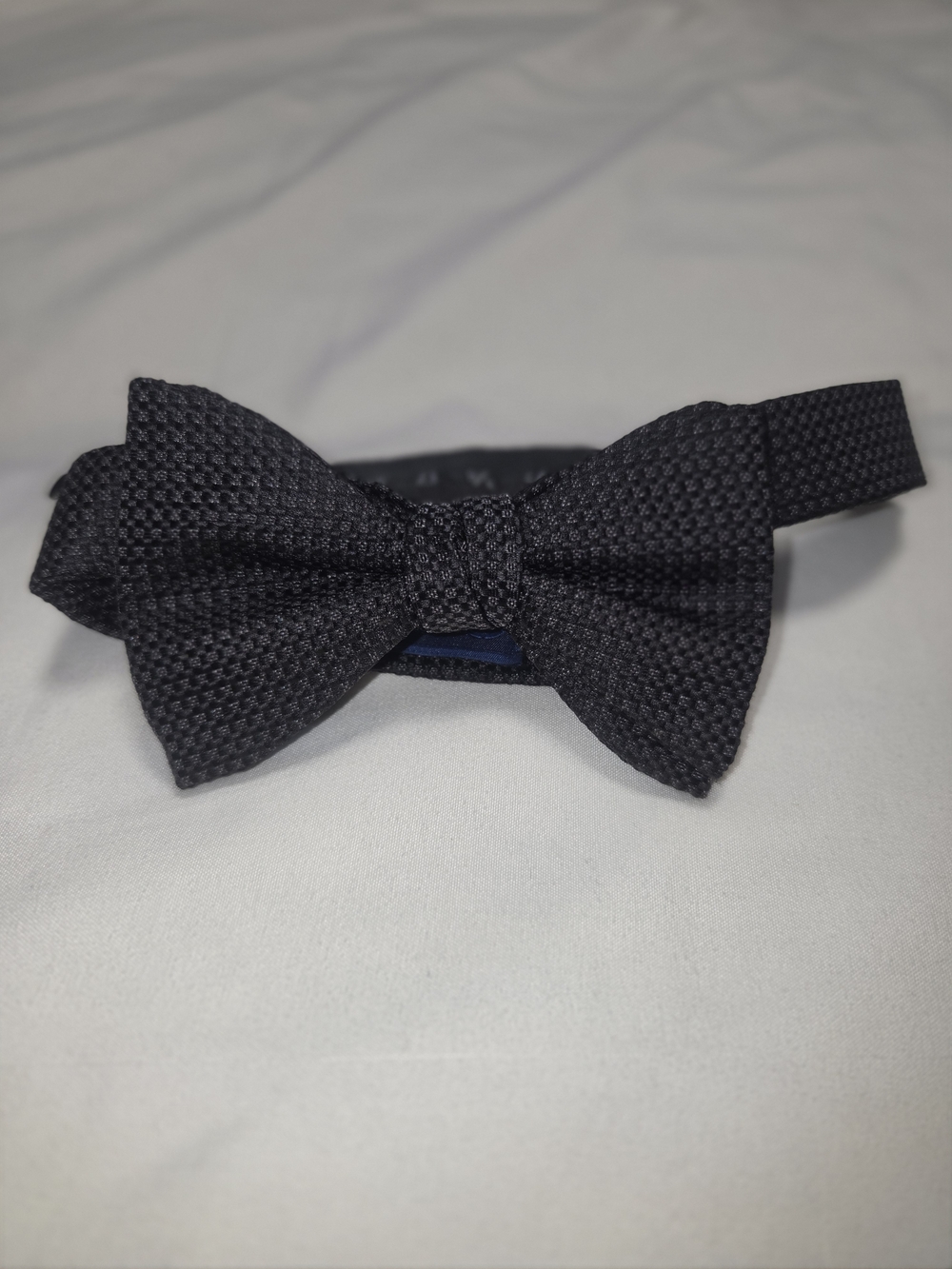 David Donahue Black Textured Bow Tie
